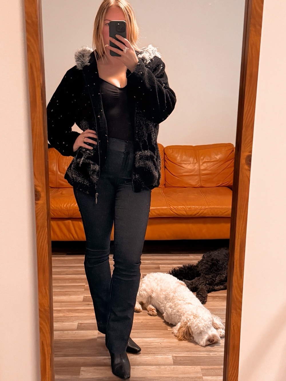 Vintage Northern Reflections Fleece & Faux Fur Hooded Jacket